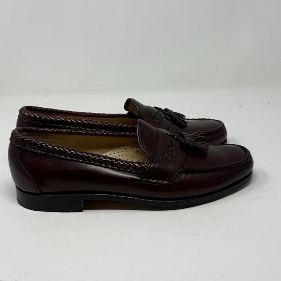 Allen Edmonds Maxfield Tassel Loafers Shoes Mens 11 D Burgundy Leather Woven main image 12